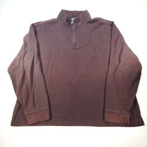 Van Heusen Flex Quarter Zip Pullover Brown XXL